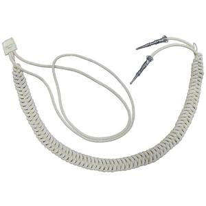 Chaîne de denture colombienne argentée, pointes argentées, fixation côté droit, corde torsadée tressée, robe de cérémonie, fil doré - Product Image 1