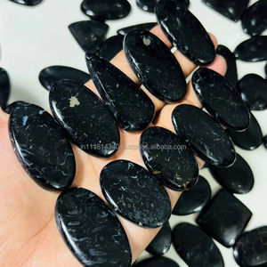 Fábrica al por mayor 100% Piedra de ágata de raíz de Palma negra natural Piedras preciosas sueltas más vendidas para la fabricación de joyas - Product Image 3