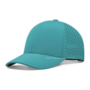 Haute qualité en gros ODM 6 panneaux Performance Cap découpé au laser perforé léger Golf Hat bord incurvé Logo de broderie personnalisé - Product Image 5