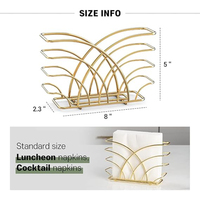 Merveilleux porte-serviettes en métal de haute qualité organisateur de support de serviette de table doré avec forme différente Top vente