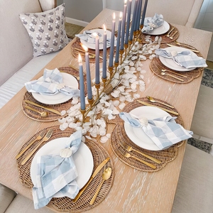 Super Offre Spéciale pas cher prix bas quantité minimale de commande citrouille tissé à la main assiette de chargeur | décor de table à manger pour salle à manger fête mariage - Product Image 2
