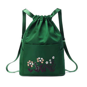 กระเป๋าเป้สะพายหลังแบบหูรูดทำจากโพลีเอสเตอร์ที่ออกแบบได้ทั้งชายและหญิงพร้อมซิปกระเป๋าเดินทางที่ง่ายต่อการพกพาผ้าคอตตอนซับใน-ขายส่ง - Product Image 6