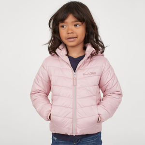 Veste matelassée à col montant respirante et écologique rose clair pour enfants, fermeture éclair, manteau d'hiver chaud, vêtement d'extérieur léger pour filles - Product Image 1