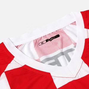 เสื้อยืดใส่วิ่งคอวีสำหรับผู้ชาย,เสื้อฟุตบอลเปล่าผลิตจากผ้าเจอร์ซีย์ฟุตบอลคุณภาพเยี่ยม - Product Image 3