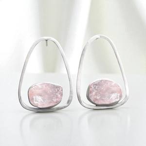 Rough <b>Rose</b> <b>Quartz</b> Gemstone Sterling Silver Drop <b>Earrings</b> Customized Designer Women <b>Earrings</b> Birthstone Wholesale Jewelry - Product Image 1