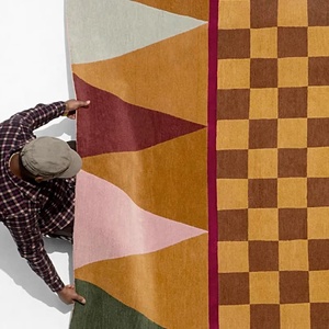 Alfombra de lana fina 100% hecha a mano de alta calidad alfombras de pelo de corte Floral para sala de estar/habitación de niños alfombras hechas a máquina de estilo moderno - Product Image 3