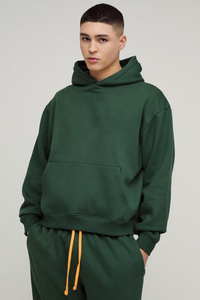 Ensemble de survêtement pour homme personnalisé, 100% coton, vêtements de sport respirants, séchage rapide, sweat-shirt vert et pantalon de jogging, deux pièces décontractées - Product Image 3