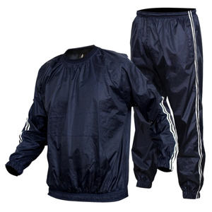 Heavy Duty Gym Fitness perte de poids course Sauna survêtement Slash poche zippée 100% Polyester course et Jogging hommes Sauna costumes - Product Image 1