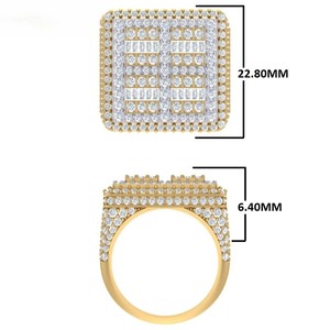 Bague de fiançailles Moissanite de luxe personnalisée VVS diamant taillé effet brillant or 925 Sterling-matériau principal pour les mariages - Product Image 6