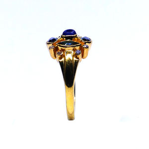 Anillos de cianita con piedras preciosas originales, estilo religioso chapado en oro para compromiso, regalo perfecto, anillos brillantes - Product Image 5