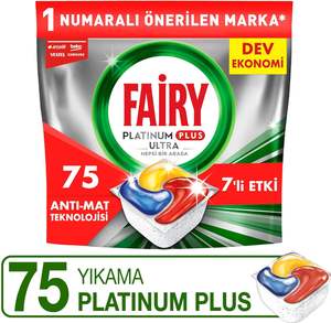 Cápsulas/Tabletas de Detergente para Lavavajillas Fairy Platinum Plus, 75 Lavados, Aroma a Limón, Diseño Especial - Product Image 5