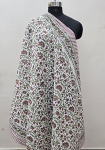 Women's Long Summer Floral Hand Drawn Cotton Scarf Custom Logo Sarong <b>Beach</b> Pareo Cover Handmade <b>Gift</b> Her - Product Image 3