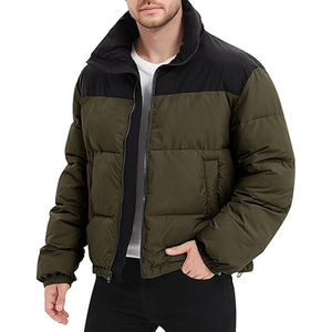 OEM personalizado a prueba de viento con capucha Puffer chaqueta de camuflaje de invierno de los hombres Patchwork Reversible impermeable transpirable - Product Image 2