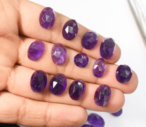 Lot en gros de 17 pierres d'améthyste naturelle, taille ovale, facettées, coupe rose, 87,15 carats - Product Image 6