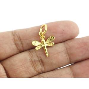 Pendentif délicat libellule en or jaune massif 14 carats pour femmes pendentif à breloque en platine plaqué or rose rhodium pour cadeaux - Product Image 5