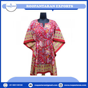 Indian Cotton <b>Kaftans</b> Free Size Hand Block Printed Fashionable Short Sleeve Beachwear Best Price <b>Sale</b> - Product Image 2