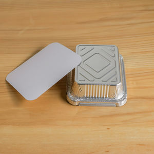 Caja de embalaje de papel de aluminio de grado alimenticio para barbacoa desechable de 410 ML, contenedor de papel de aluminio para hornear alimentos - Product Image 4