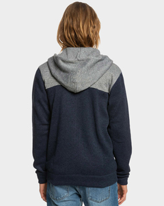 Sudadera con capucha y cremallera de bloque de Color para hombre, chaqueta de lana gris marino, sudadera informal cálida con capucha, ropa de calle con cremallera completa, Otoño Invierno - Product Image 6