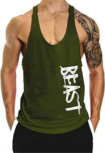 Débardeurs de sport personnalisés pour hommes, 100% polyester, séchage rapide, col en V, fabriqués sur mesure, fournisseur pakistanais - Product Image 2