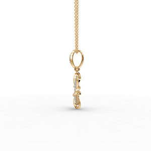 Colgante de nudo circular de oro con diamante cultivado en laboratorio, dijes de diamante de calidad premium - Product Image 3