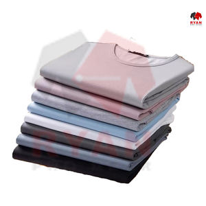 Tela de punto antiarrugas ecológica logotipo personalizado camiseta formal de hombre bordada diseño sólido suave transpirable - Product Image 2