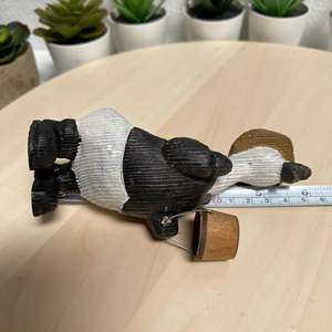 Statua di anatra in legno intagliata a mano YEEYAYA decorazione per la casa scultura e statuette animali da fattoria camera arredamento - Product Image 1