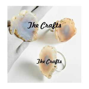 Rond de serviette en acier inoxydable et résine avec anneau de serviette en tissu de qualité exclusive pour accessoires de table - Product Image 1