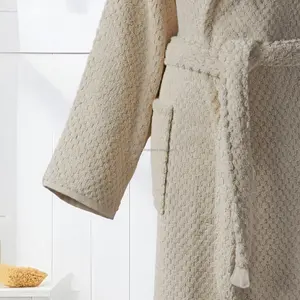 Albornoz Unisex de Lujo con Pompones, Tejido a Mano, de Algodón Turco, para Resort, Uso Todo el Año, Ropa de Dormir y de Estar por Casa, Verano, Suministrado por ODM, Turquía - Product Image 2