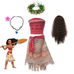 Children's Vaiana <b>Moana</b> Princess Costume Includes Dress and Skirt for Girls Boys Babies-for Halloween and Carnival - Product Image 1