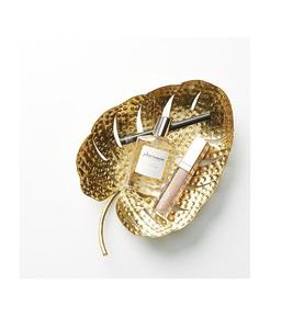 Plateau de service alimentaire indien fabriqué en usine en aluminium en forme de feuille or brillant décoration de la maison plateau de fruits - Product Image 3