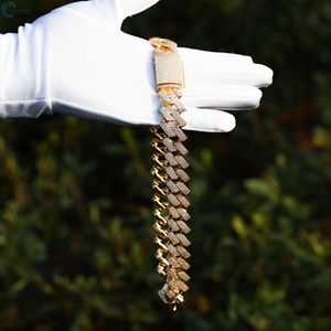 Chaîne cubaine à maillons glacée Moissanite Hip Hop chaîne personnalisée 22MM Miami chaîne cubaine pour lui - Product Image 4