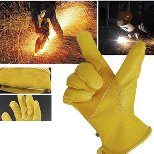 Gants de travail professionnels sur mesure les plus vendus, haute protection, en cuir de qualité supérieure pour la construction - Product Image 4