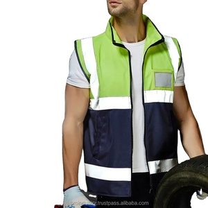 เสื้อกั๊กเสื้อกั๊กสะท้อนแสงสีฟ้าพร้อมกระเป๋าพิมพ์ชื่อโลโก้ฟรีพิมพ์ลายกำหนดเองพิมพ์โลโก้ - Product Image 6