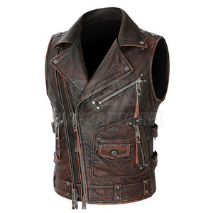 Chaleco de Cuero para Motocicleta, Resistente al Viento, Precio al por Mayor OEM, Chaleco de Cuero para Hombre - Product Image 3