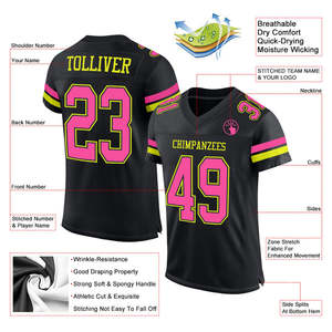 Camiseta de fútbol americano de diseño sublimado personalizado cómodo para hombre, uniforme deportivo de equipo de talla grande con costuras bordadas - Product Image 4