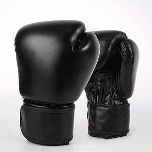 Guantes de Boxeo de Cuero Negro para Hombre con Palma Ventilada, Guantes de Sparring para MMA, Muay Thai y Kickboxing - Product Image 3