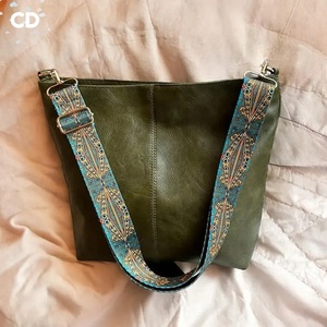 Bolso de mano de cuero hecho a mano para mujer con diseño floral mecanizado y bolso de hombro estilo Hobo con correa Bohemia - Product Image 3