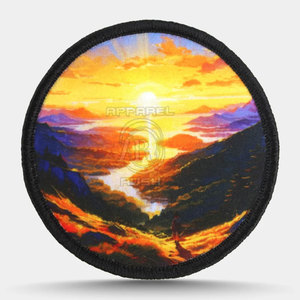 OEM High Quality Customized Sublimations Printed Patches <b>Round</b> Plastic PVC <b>Canvas</b> Fabric for Chest Decoration with Custom Logo - Product Image 4