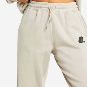 Venta al por mayor de chándal personalizado de peso pesado 100% algodón de color sólido pulóver conjunto de chándal Unisex liso Sudadera con capucha Jogger para mujer - Product Image 4