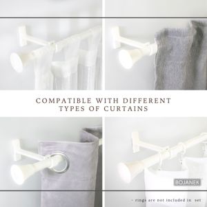 BOJANEK Double Curtain Rod 19 + 19 mm Carbon Steel Traditional Different Lengths Different Finials Colors Easy Customization - Product Image 4