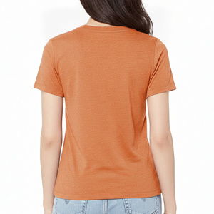 เสื้อยืดผู้หญิงแขนสั้นทรงปกติ ผ้าฝ้ายคุณภาพสูง 100% หนัก 220 กรัม พิมพ์ลายโลโก้ด้วยเทคนิคซิลค์สกรีนแบบกำหนดเอง - Product Image 3