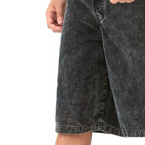 Nouveaux shorts homme personnalisés été 2025, délavés à l'acide, séchage rapide, style streetwear vintage, effet soleil délavé, imprimé en relief, poche ornée de strass - Product Image 6