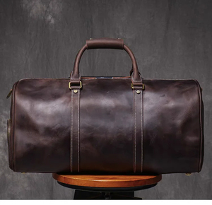 กระเป๋าเดินทางทรงหมอนหนังแท้แท้มีซิปพิเศษใช้ได้ทั้งชายและหญิง - Product Image 1