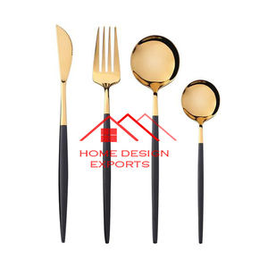 Couverts en métal finition or et blanc, luxe pour la maison, les hôtels, les restaurants, ensemble de couverts décoratifs, best-seller - Product Image 3