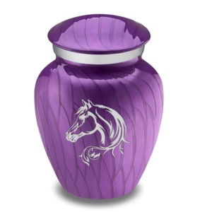 Urnes souvenir de couleur blanche en aluminium de haute qualité avec nouveau design de cheval et jante argentée - Product Image 4