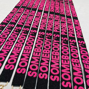 Nuevo estilo, accesorios para bolso de mujer, correas de puerta con cuentas bordadas de leopardo, correa cruzada rosa y blanca, cinturones de Metal de lona - Product Image 1