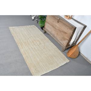 พรมสีเบจคลาสสิกแบบทันสมัยขนสัตว์แฮนด์เมดขนาด3.1x5.9ฟุตขนกระต่ายเทียมทำจากยางเย็บปะติดปะต่อกันลวดลายวินเทจสไตล์ตุรกี - Product Image 5