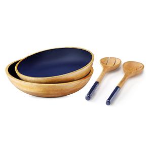 Bol à salade en bois de manguier forme ronde bol à soupe de créateur fait à la main bol de service en bois classique et élégant en gros - Product Image 3
