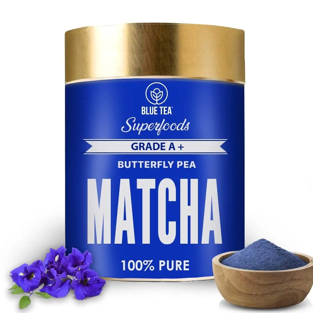 Bướm đậu bột matcha (1.76 oz) màu xanh Matcha bột tráng miệng, bánh nướng xốp cho món quà tin bao bì tự nhiên caffeine miễn phí thuần chay