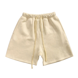 Pantalones cortos de hombre vintage lavados con ácido y bolsillo con logotipo de serigrafía de diamantes de imitación personalizados, pantalones cortos franceses de algodón para correr - Product Image 3